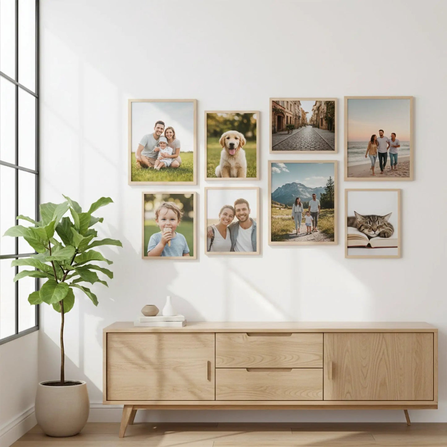 Photo Frame For Wall | Aesthetic Collage Picture Frames For Wall Decor | Rectangular Photo Frames For Home Decor Office Livingroom Bedroom | Set of 8