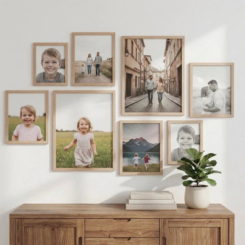 Photo Frame For Wall Decor | Wooden Frames For Wall Decoration | Aesthetic Collage Picture Frames | Rectangular Photo Frame For Home Decor Office | Set of 8