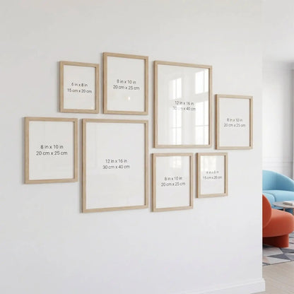 Photo Frame For Wall Decor | Wooden Frames For Wall Decoration | Aesthetic Collage Picture Frames | Rectangular Photo Frame For Home Decor Office | Set of 8