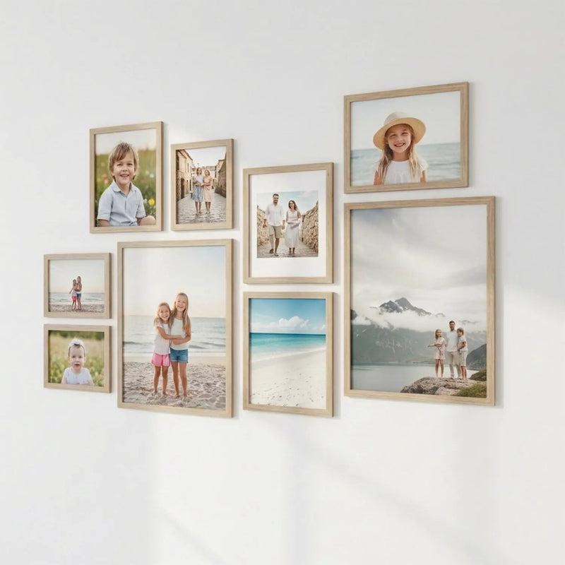 Photo Frame For Wall decoration | Wooden Frames For living room Office | Aesthetic Frames For Wall Decor Gifts | Photo frame for Home Decor Bedroom | Set of 9