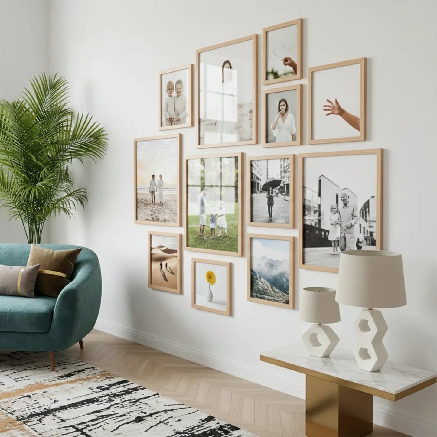 Photo Frame For Wall | Aesthetic Collage Picture Frames For Wall Decor | Rectangular Photo Frames For Home Decor Office Livingroom Bedroom | Set of 12