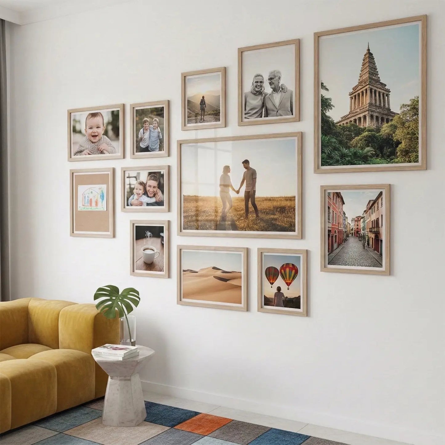 Photo Frame For Wall | Aesthetic Collage Picture Frames For Wall Decor | Rectangular Photo Frames For Home Decor Office Livingroom Bedroom | Set of 12