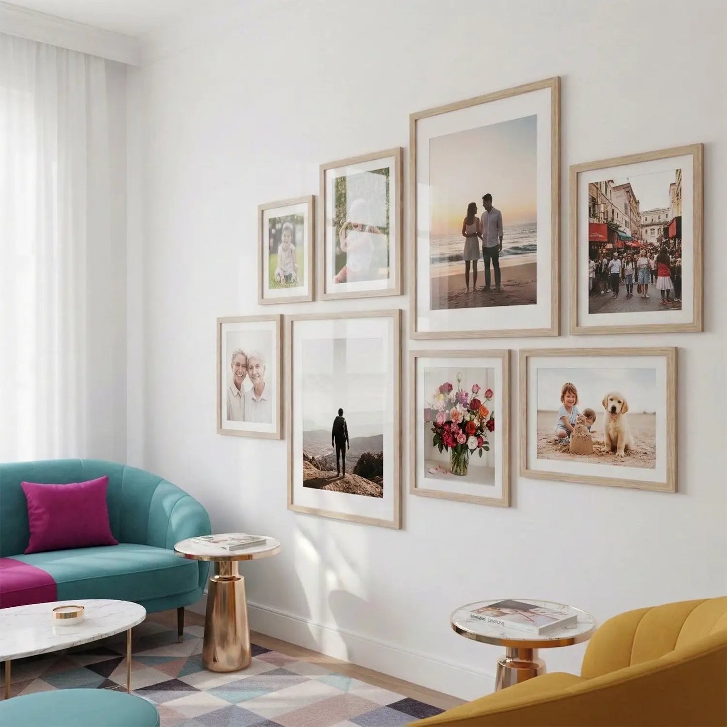 Photo Frame For Wall Decor | Collage Picture Frames For Wall Decor | Aesthetic Rectangular Photo Frames For Home Decor Office Livingroom Bedroom | Set of 8