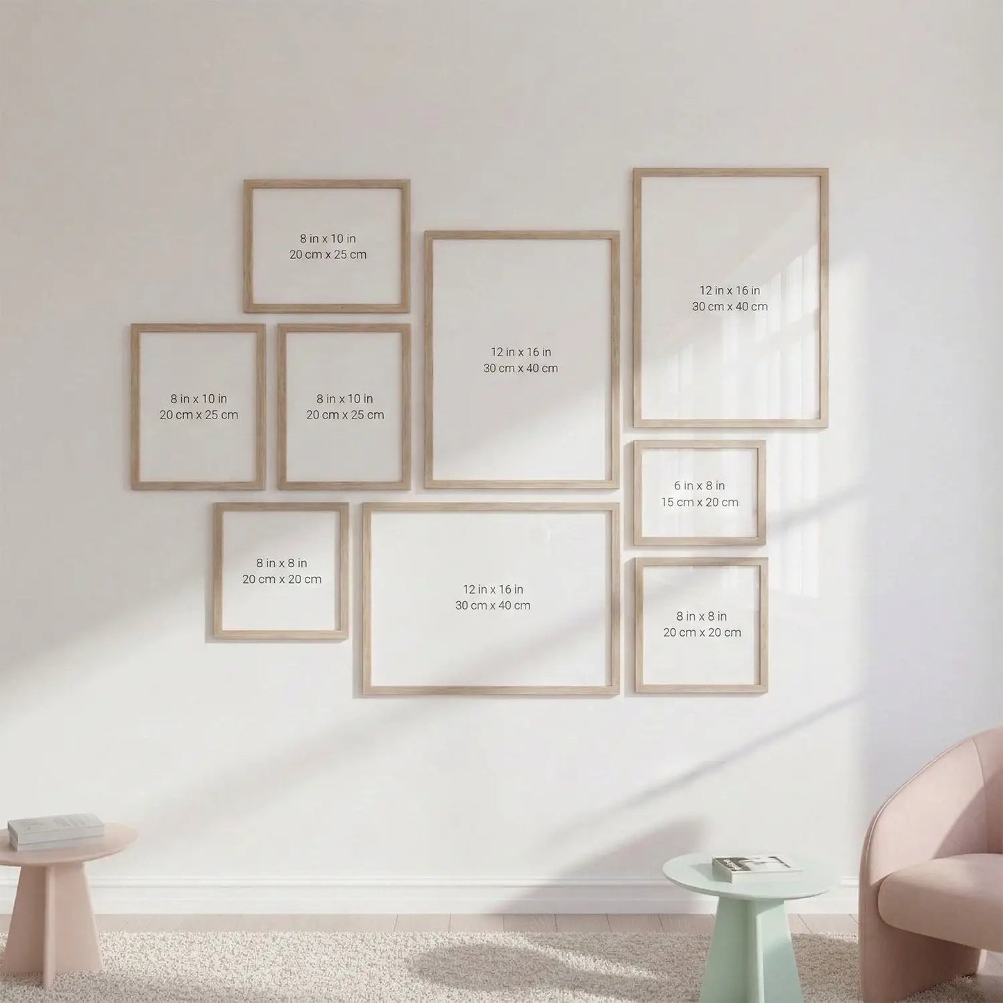 Photo Frame For Wall | Aesthetic Collage Picture Frames For Wall Decor | Rectangular Photo Frames For Home Decor Office Livingroom Bedroom | Set of 9