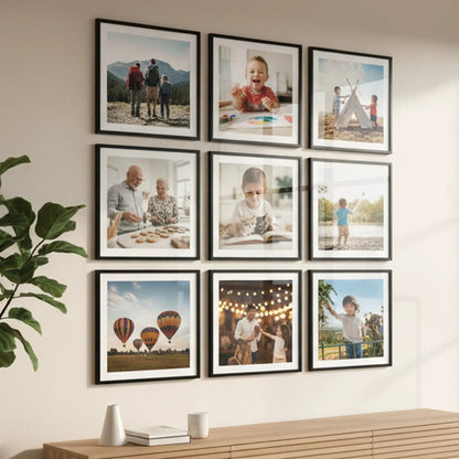 Photo Frame For Wall Decor | Wooden Frames For Wall Decoration | Aesthetic Collage Picture Frames | Rectangular Photo Frame For Home Decor Bedroom Office | Pack of 9