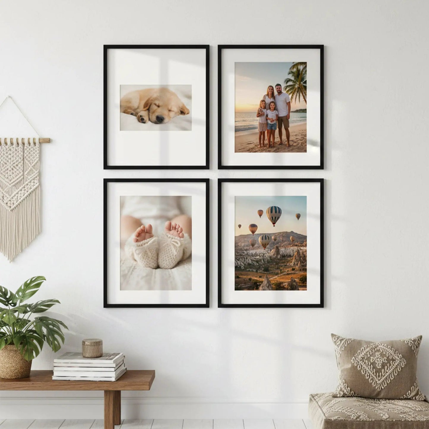 Photo Frame For Wall | Aesthetic Collage Picture Frames For Wall Decor | Rectangular Photo Frames For Home Decor Office Livingroom Bedroom | Set of 4