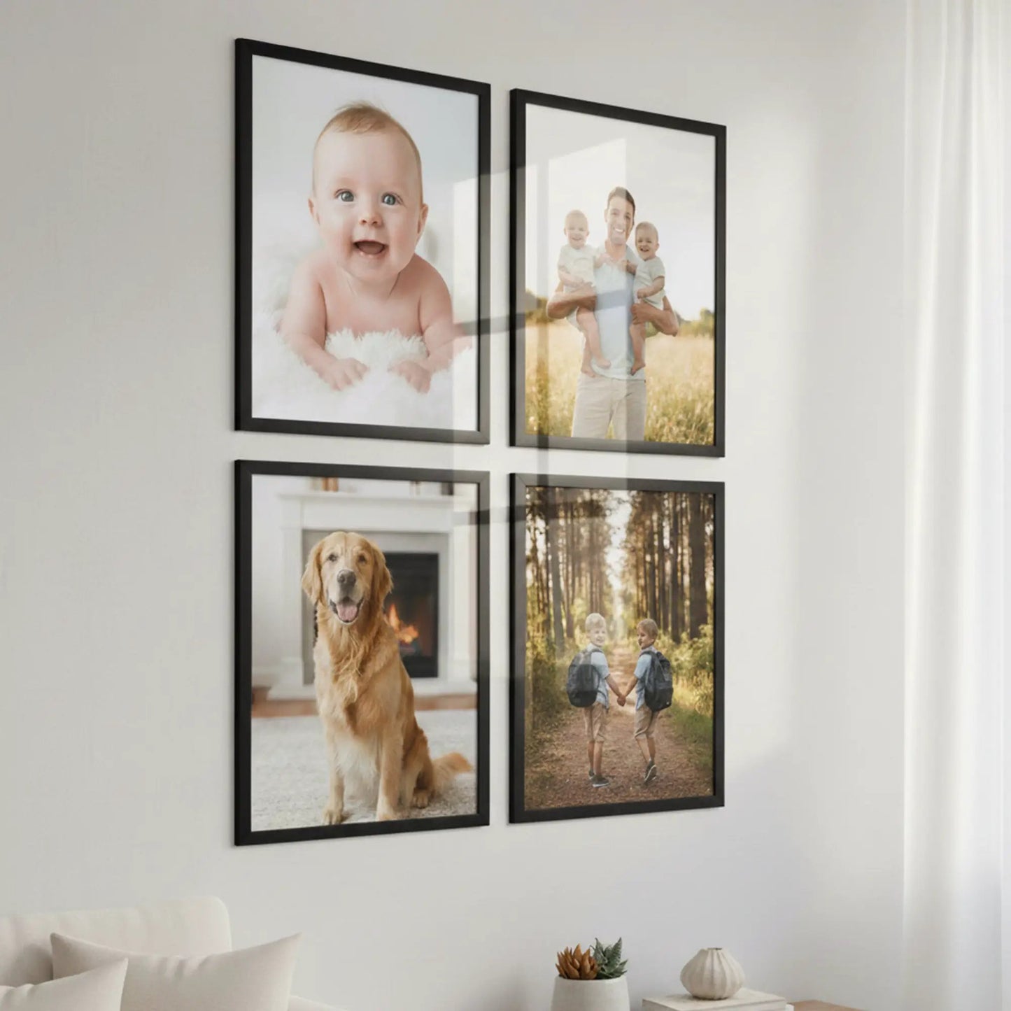 Photo Frame For Wall | Aesthetic Collage Picture Frames For Wall Decor | Rectangular Photo Frames For Home Decor Office Livingroom Bedroom | Set of 4