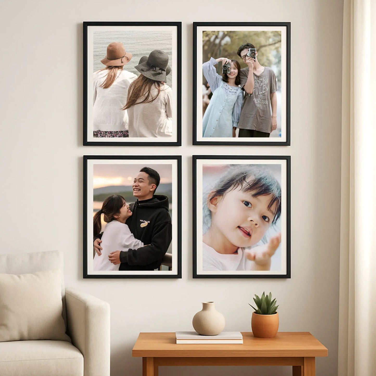 Photo Frame For Wall | Aesthetic Collage Picture Frames For Wall Decor | Rectangular Photo Frames For Home Decor Office Livingroom Bedroom | Set of 4