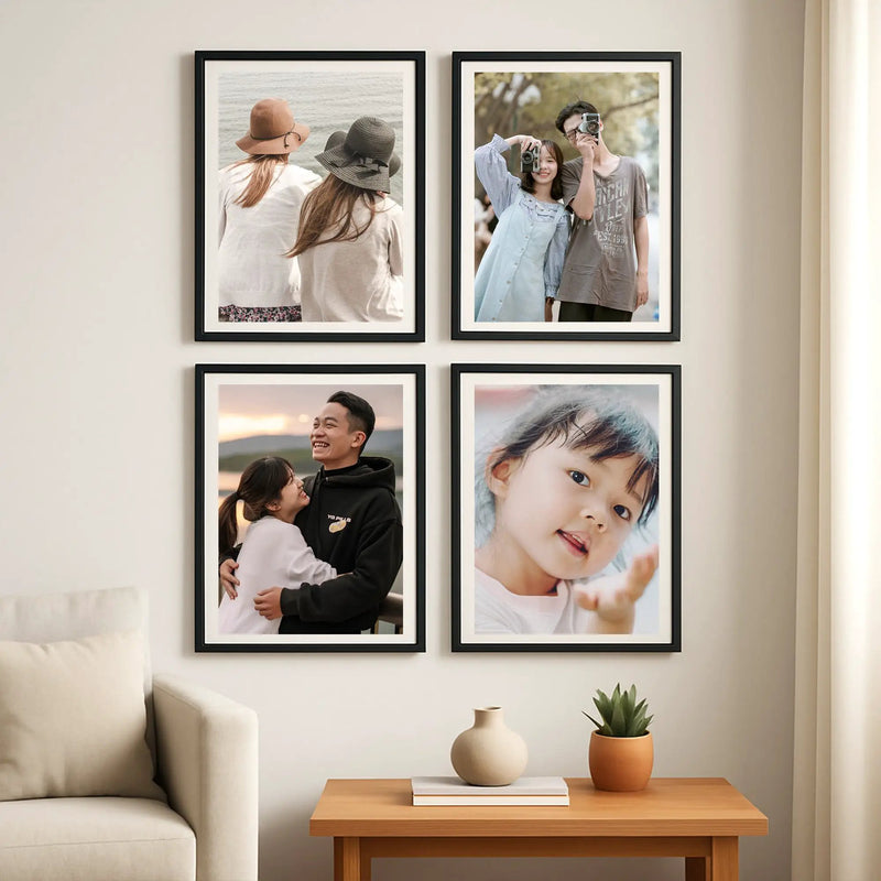Photo Frame For Wall | Aesthetic Collage Picture Frames For Wall Decor | Rectangular Photo Frames For Home Decor Office Livingroom Bedroom | Set of 4