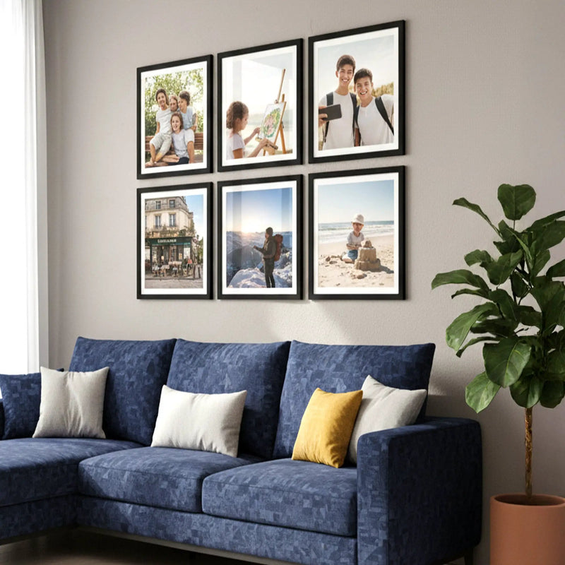 Photo Frame For Wall decoration | Aesthetic Wooden Frames For living room Office | Frames For Wall Decor Gifts | Photo frame for Home Decor Bedroom | Set of 6