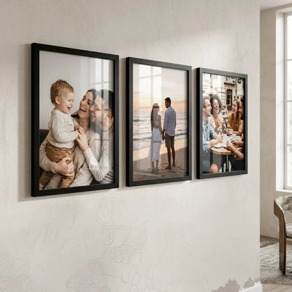 Photo Frame for Wall Decoration | Wooden Aesthetic Frame for Bedroom | Certificate Frame | Photo Frame for Certificate A4 Size Office Use Set of 3