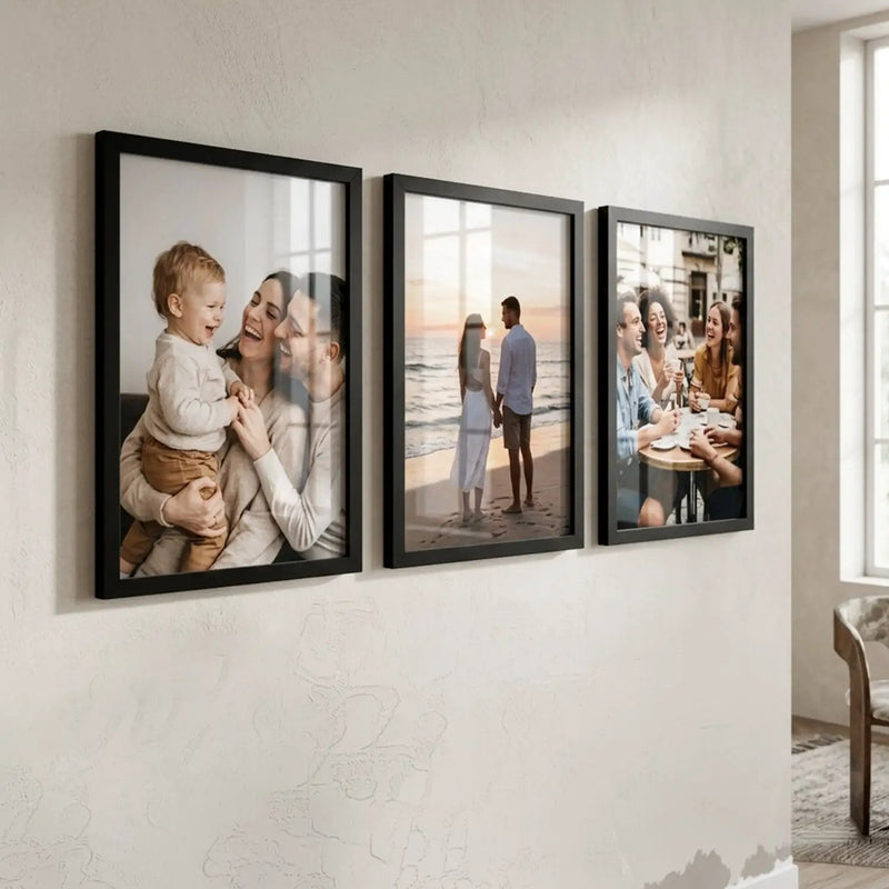 Photo Frame for Wall Decoration | Wooden Aesthetic Frame for Bedroom | Certificate Frame | Photo Frame for Certificate A4 Size Office Use Set of 3