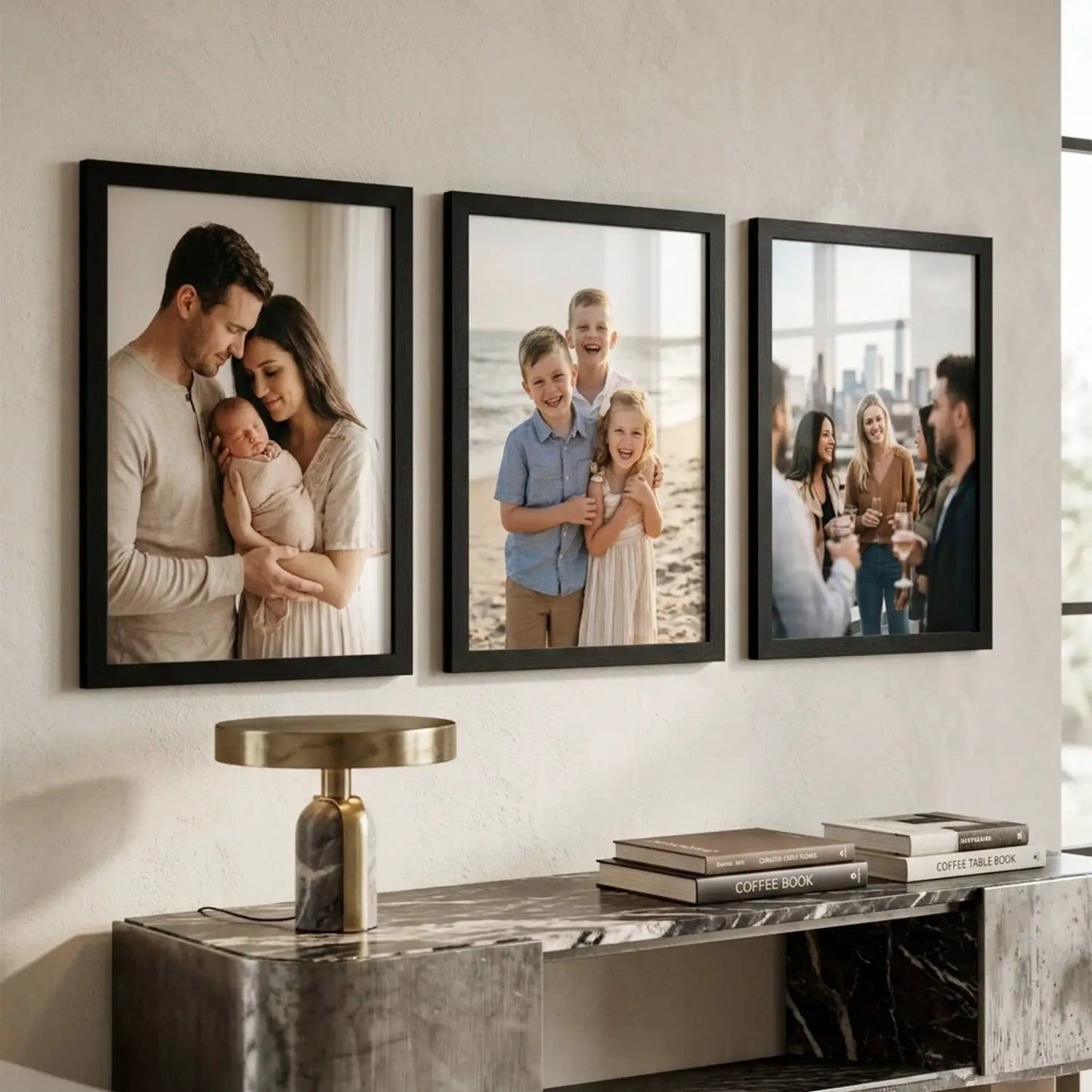 Photo Frame for Wall Decoration | Wooden Aesthetic Frame for Bedroom | Certificate Frame | Photo Frame for Certificate A4 Size Office Use Set of 3