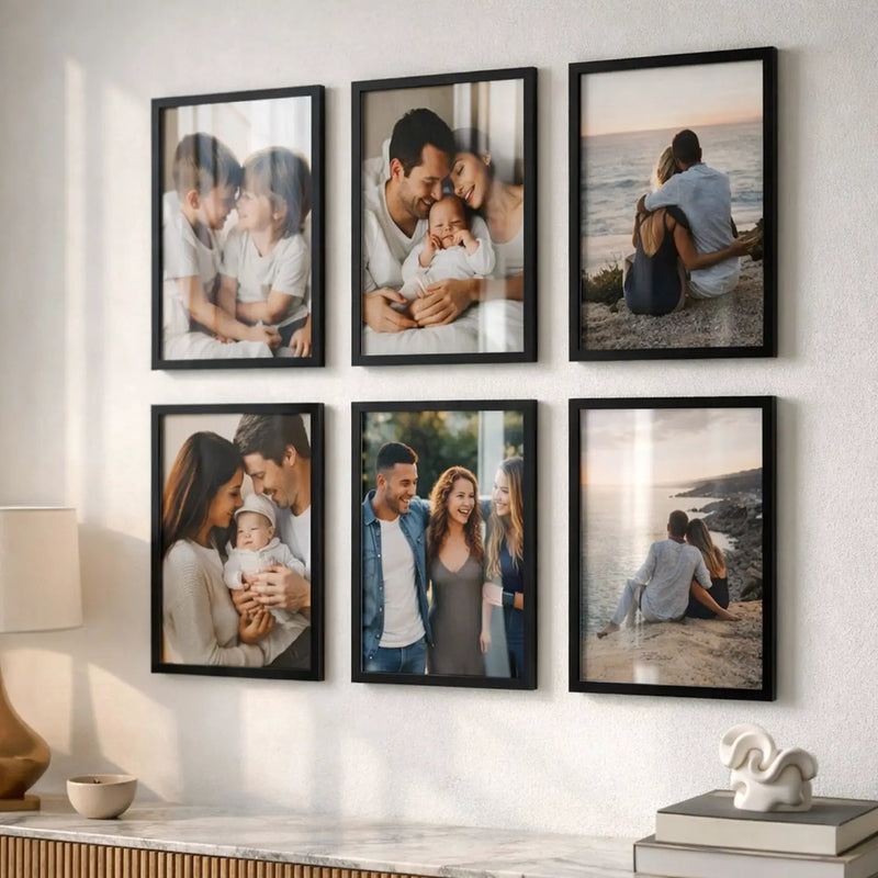Wooden Photo Frame for Wall Decor | Aesthetic Frame for Living Room & Office | Certificate Frame A4 Size | Photo Frame for Home Decoration Set of 6
