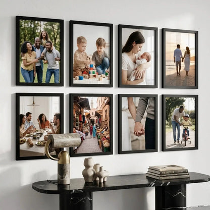 Aesthetic Photo Frame for Wall Decoration | Wooden Frames for Bedroom Living Room | Certificate Frame | Photo Frame for Certificate A4 Size Set of 8
