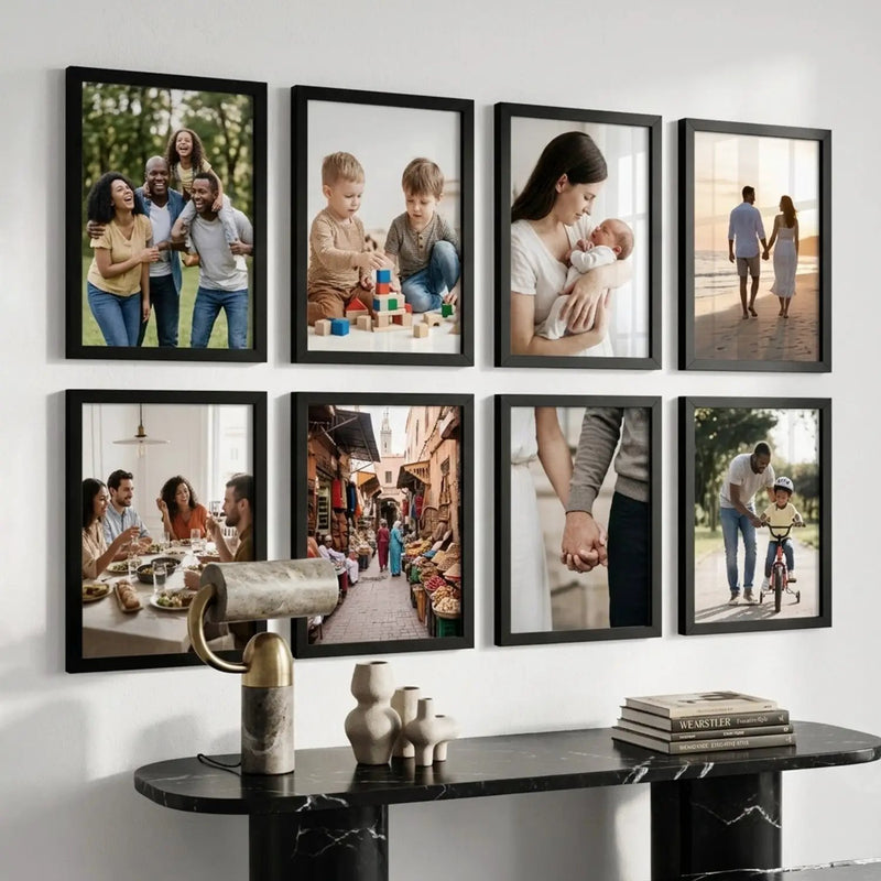 Aesthetic Photo Frame for Wall Decoration | Wooden Frames for Bedroom Living Room | Certificate Frame | Photo Frame for Certificate A4 Size Set of 8