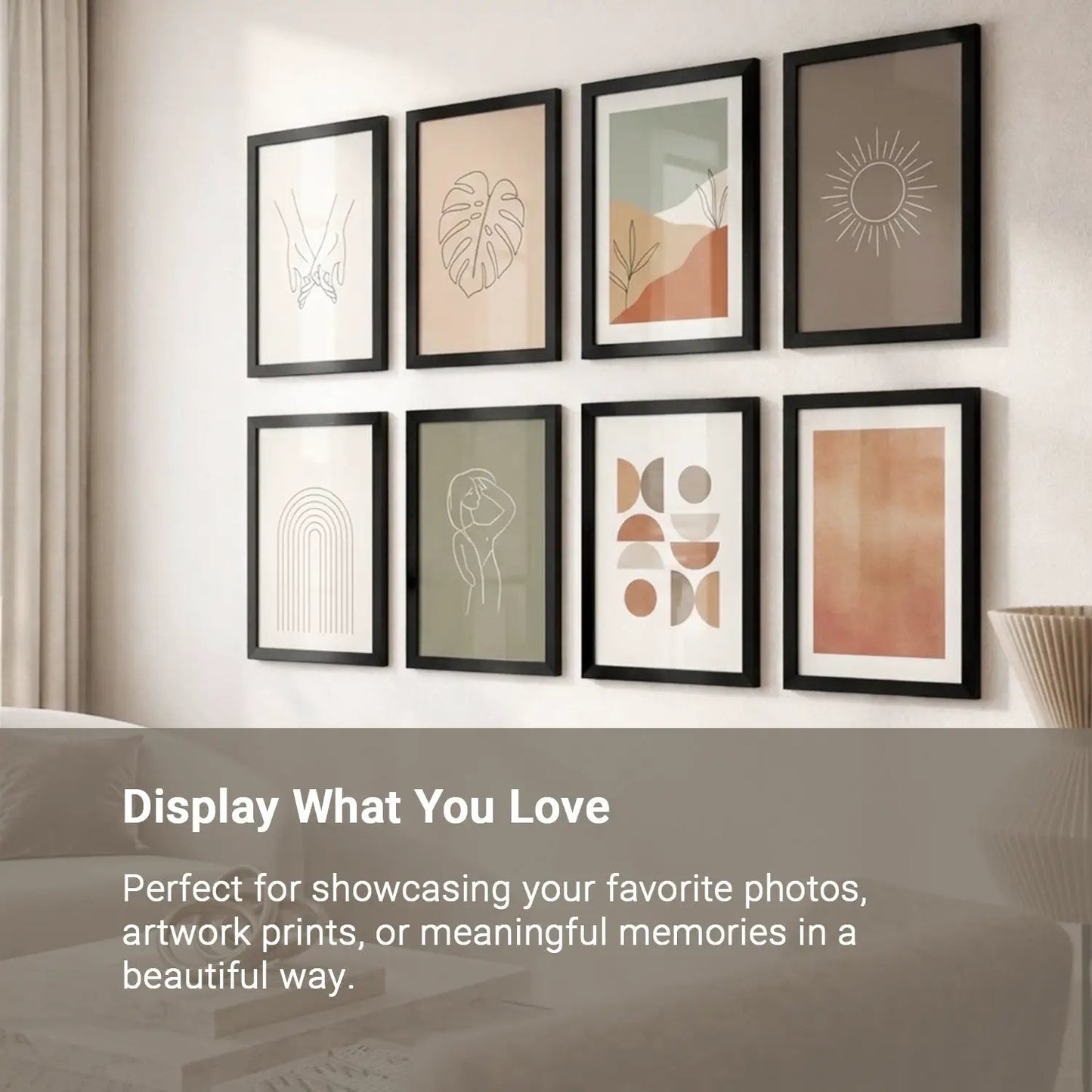 Aesthetic Photo Frame for Wall Decoration | Wooden Frames for Bedroom Living Room | Certificate Frame | Photo Frame for Certificate A4 Size Set of 8