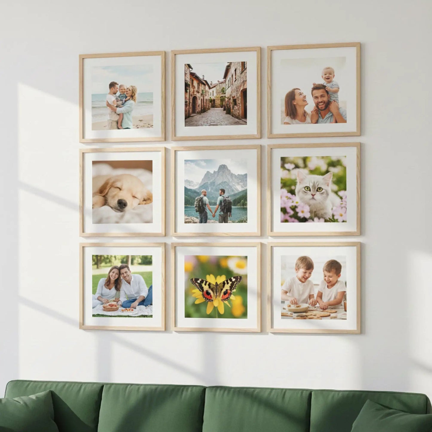 Photo Frame For Wall Decor | Wooden Frames For Wall Decoration | Aesthetic Collage Picture Frames | Rectangular Photo Frame For Home Decor Bedroom Office | Pack of 9