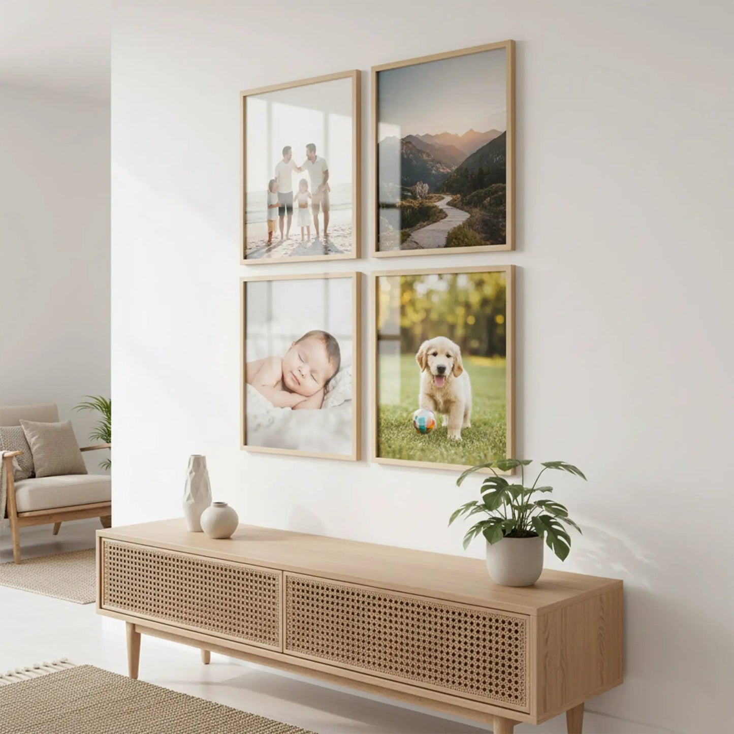 Photo Frame For Wall | Aesthetic Collage Picture Frames For Wall Decor | Rectangular Photo Frames For Home Decor Office Livingroom Bedroom | Set of 4