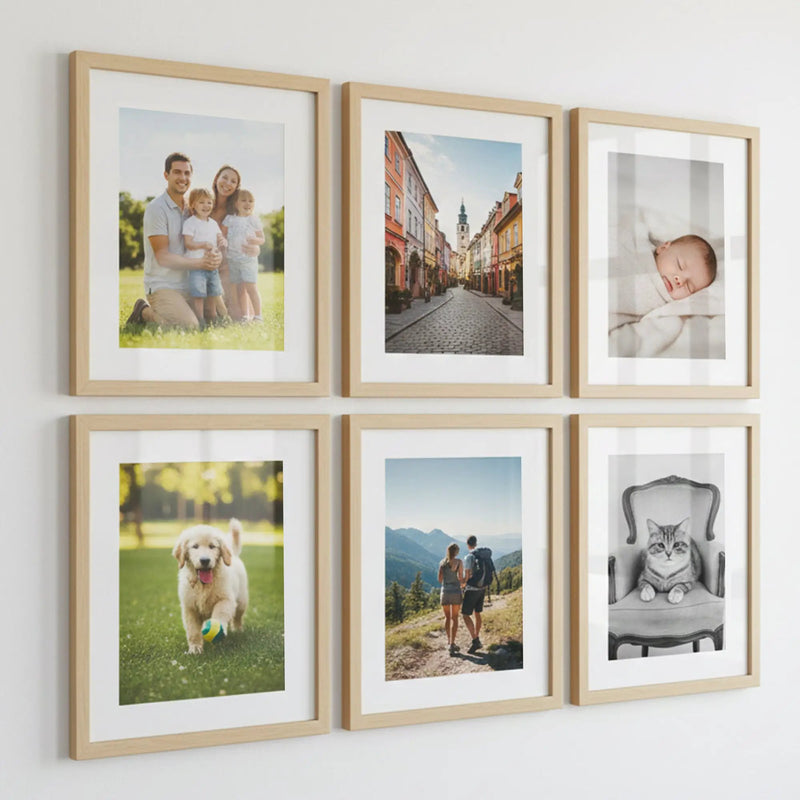 Photo Frame For Wall decoration | Aesthetic Wooden Frames For living room Office | Frames For Wall Decor Gifts | Photo frame for Home Decor Bedroom | Set of 6