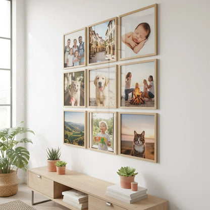 Photo Frame For Wall Decor | Wooden Frames For Wall Decoration | Aesthetic Collage Picture Frames | Rectangular Photo Frame For Home Decor Bedroom Office | Pack of 9