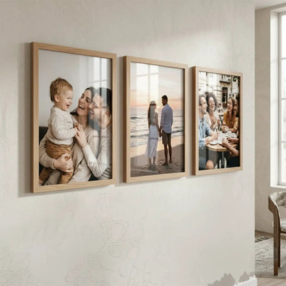 Photo Frame for Wall Decoration | Wooden Aesthetic Frame for Bedroom | Certificate Frame | Photo Frame for Certificate A4 Size Office Use Set of 3