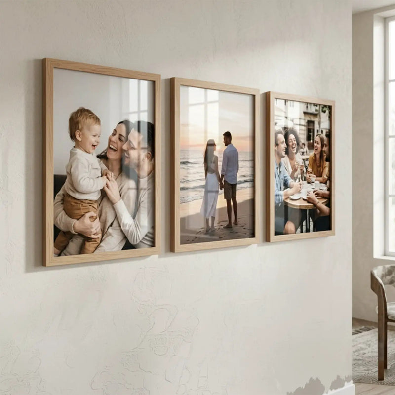 Photo Frame for Wall Decoration | Wooden Aesthetic Frame for Bedroom | Certificate Frame | Photo Frame for Certificate A4 Size Office Use Set of 3