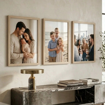 Photo Frame for Wall Decoration | Wooden Aesthetic Frame for Bedroom | Certificate Frame | Photo Frame for Certificate A4 Size Office Use Set of 3