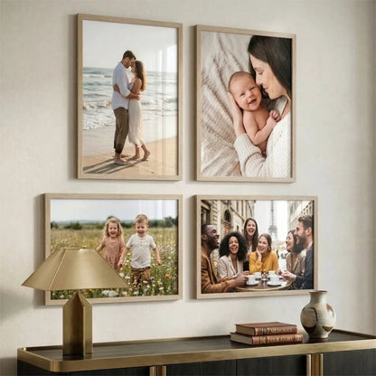 Photo Frame for Wall Decor | Wooden Frame for Living Room Office | Certificate Frame A4 Size | Aesthetic Home Decor Bedroom Frame Set of 4