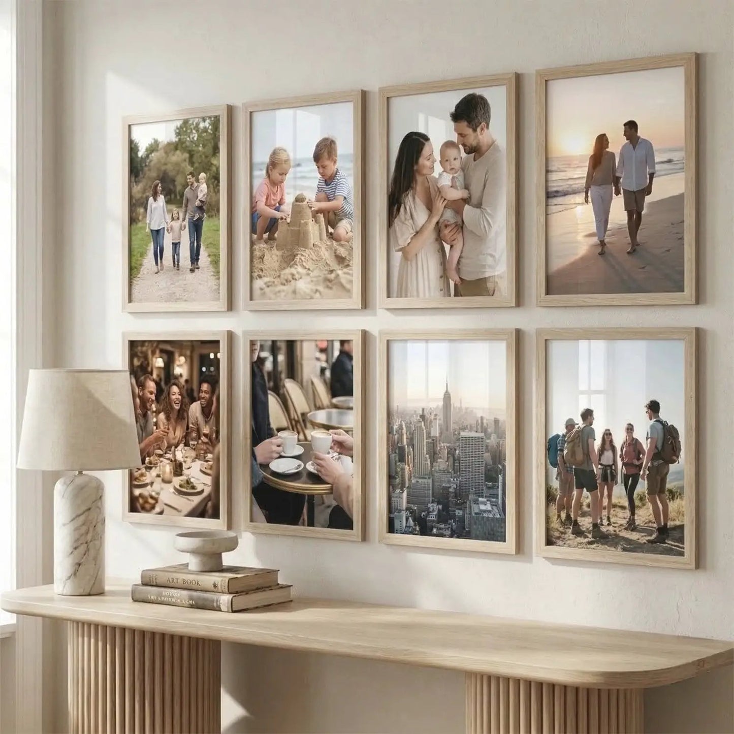 Aesthetic Photo Frame for Wall Decoration | Wooden Frames for Bedroom Living Room | Certificate Frame | Photo Frame for Certificate A4 Size Set of 8