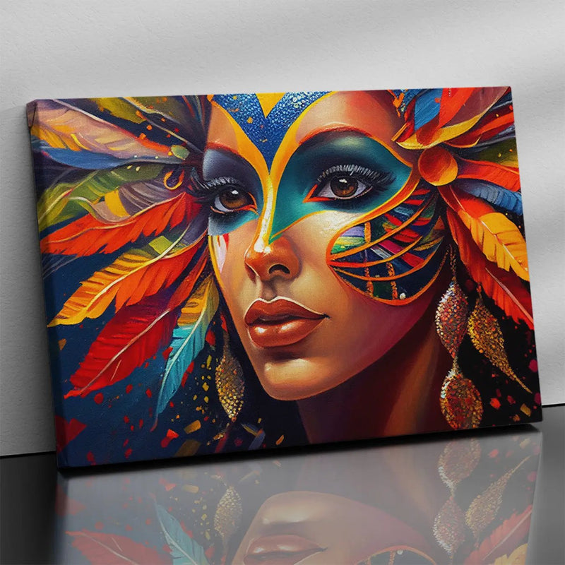 Vibrant Colors Ethnic Brazilian Women Art Canvas Painting-Kotart