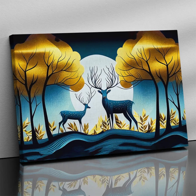 Nature Inspired Modern Deer Art Canvas Painting-Kotart