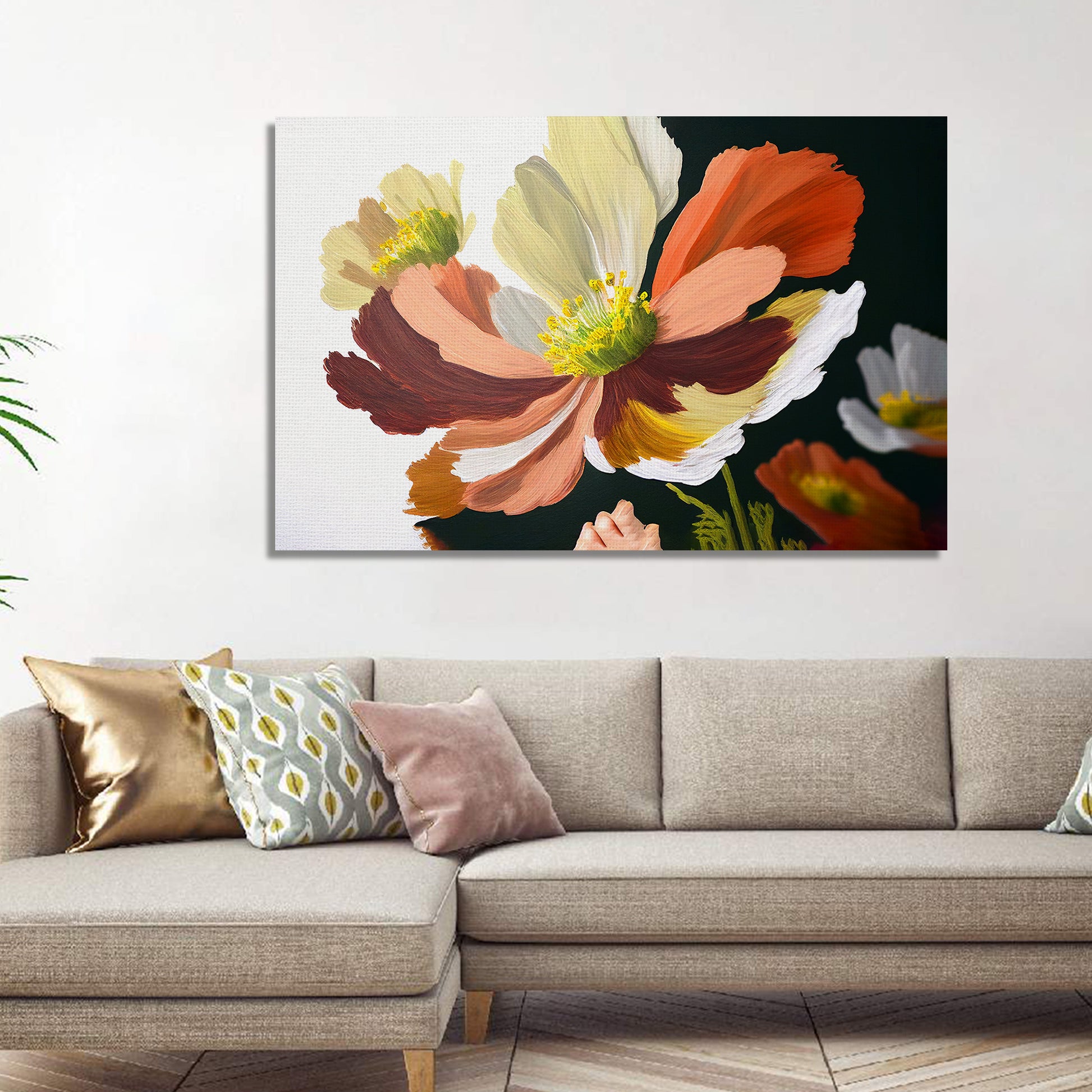 Modern Floral Art Canvas for Wall Decor-Kotart