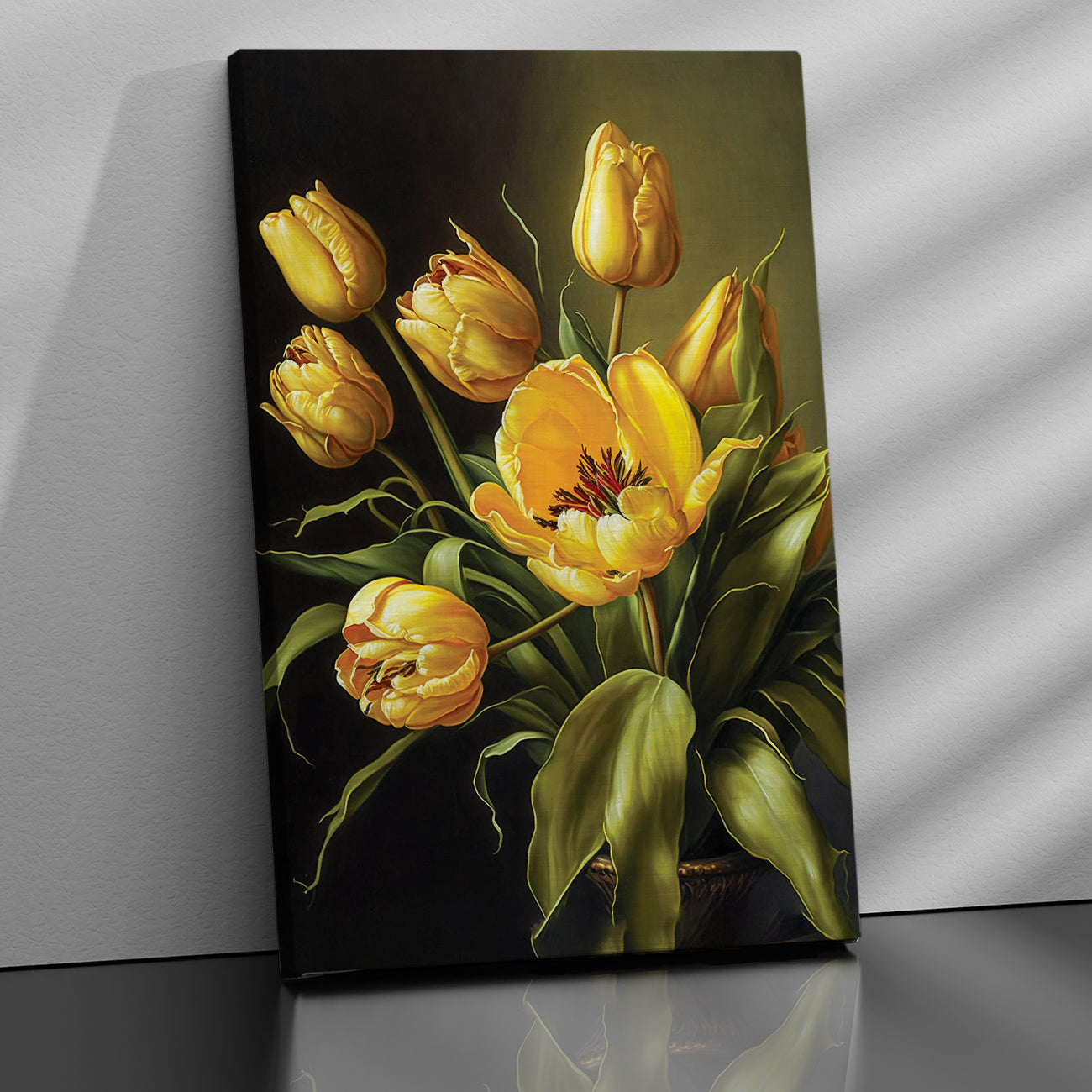 Yellow Floral Canvas Painting for Living Room Bedrooms Home and Office Wall-Kotart