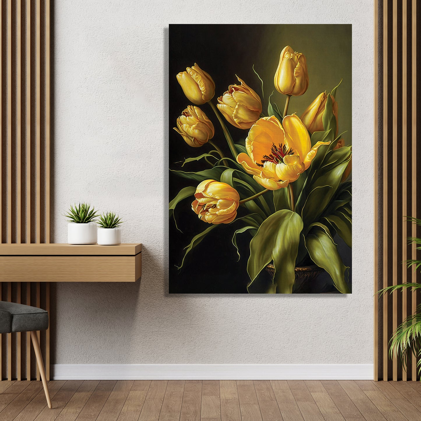 Yellow Floral Canvas Painting for Living Room Bedrooms Home and Office Wall-Kotart