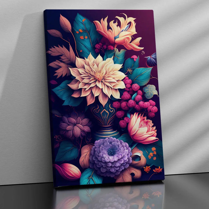 Vibrant Colors Floral Canvas Painting for Wall Decoration-Kotart