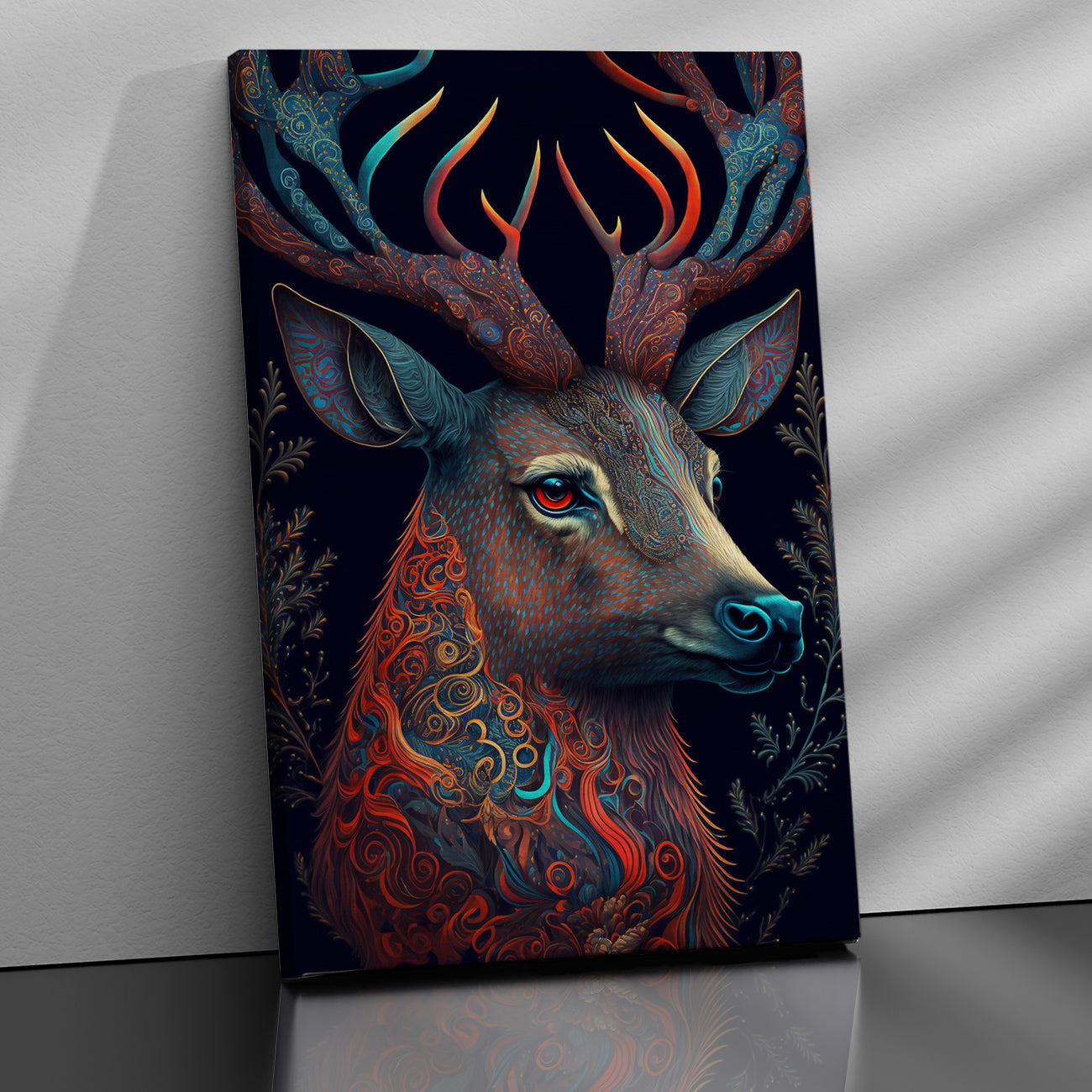 Vibrant Deer Canvas Painting for Wall Decor-Kotart