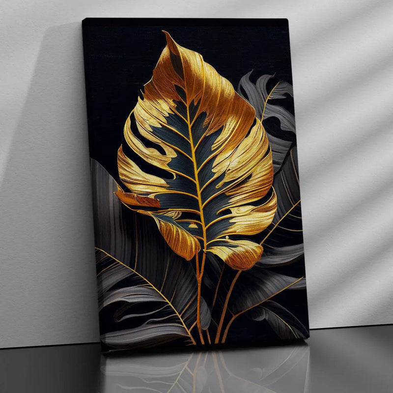 Luxury Golden Leaf Canvas Painting for Wall Decor-Kotart