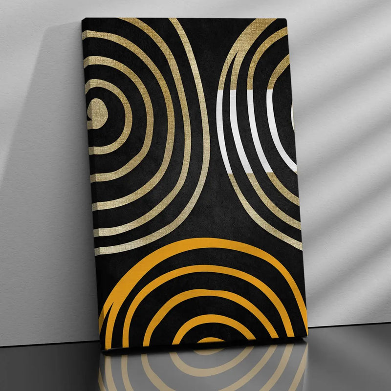 Modern Art Canvas Painting - Classic Black and Golden Canvas-Kotart