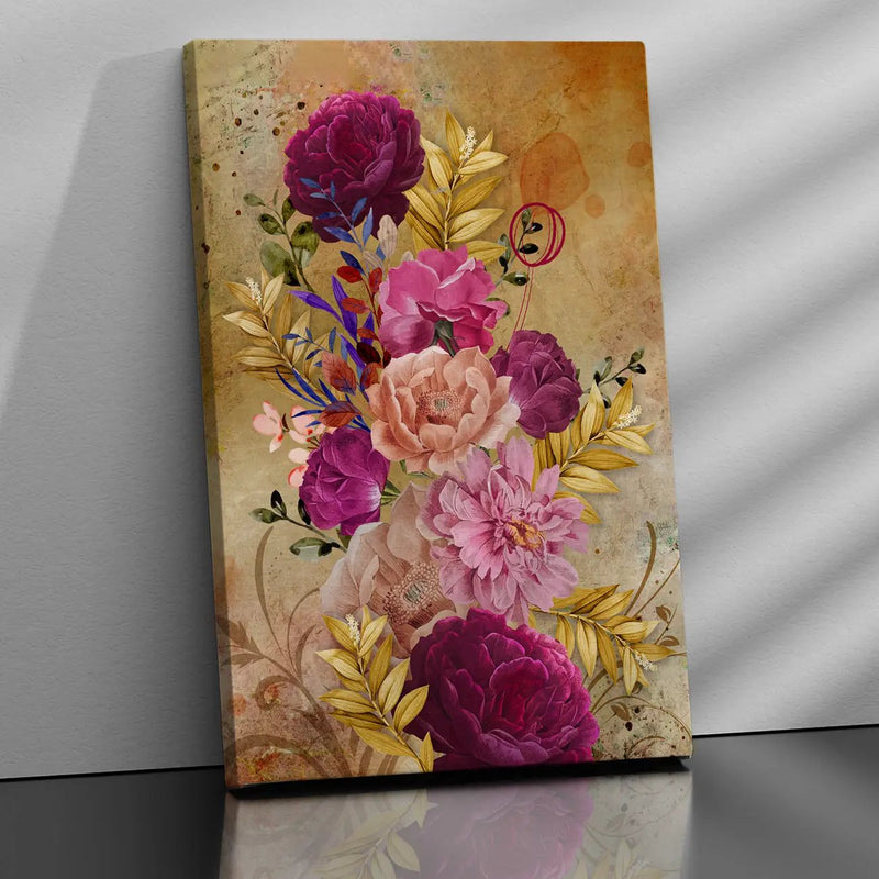 Nature Inspired Beautiful Vibrant Floral Canvas Painting for Wall Decor-Kotart