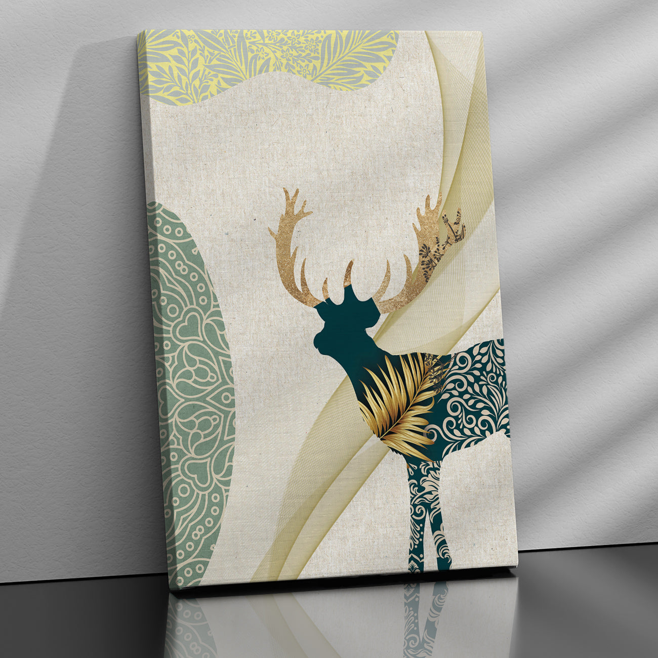 Minimal Deer Canvas Painting for Living Room - Modern Art Canvas for Wall Decor-Kotart