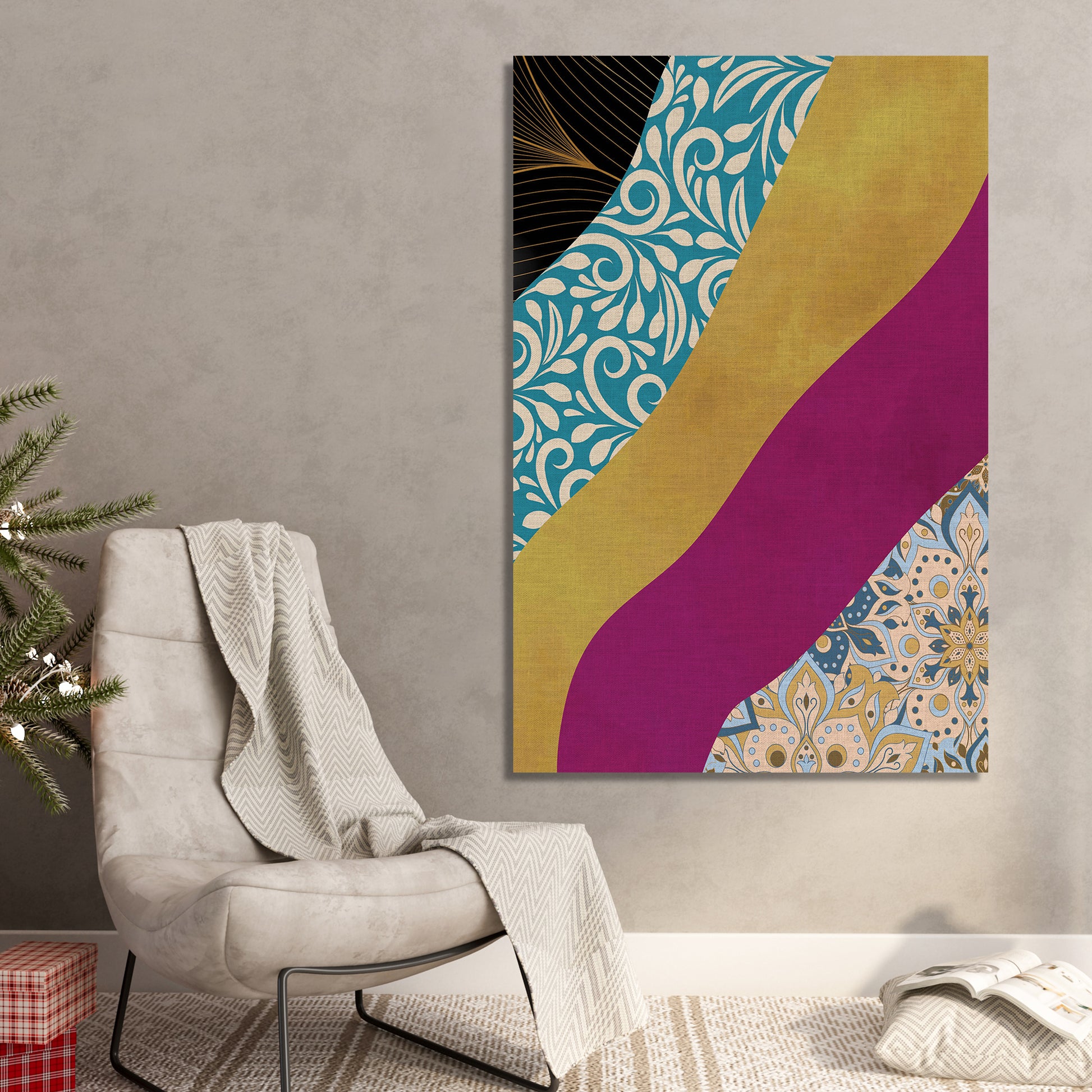 Vibrant Abstract Art Canvas - Modern Canvas Painting for Living Room Wall Decor-Kotart