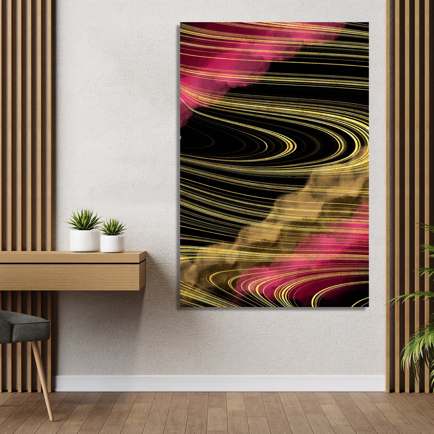 Vibrant Beautiful Black and Golden Canvas Painting - Abstract Art Canvas for Wall Decor-Kotart