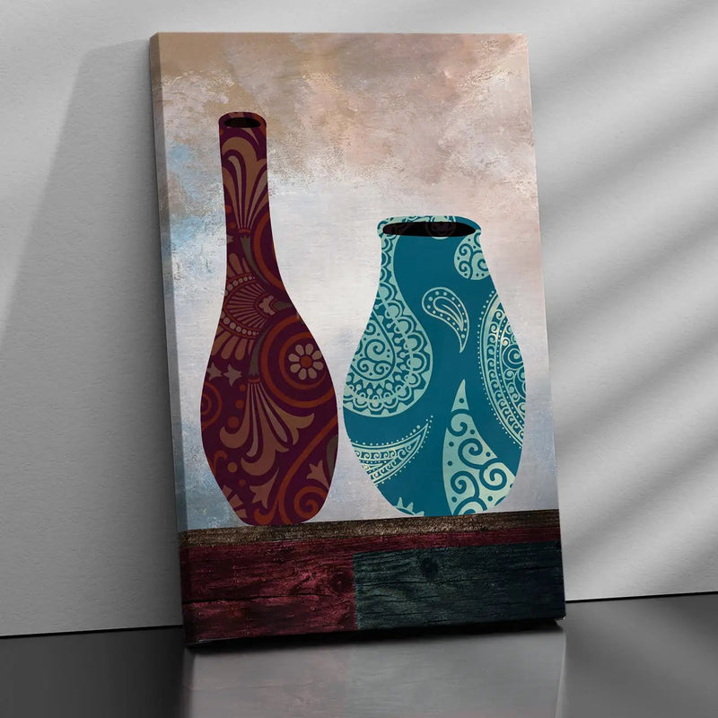 Vibrant Canvas Painting - Beautiful Vases Art Canvas for Wall Decor-Kotart