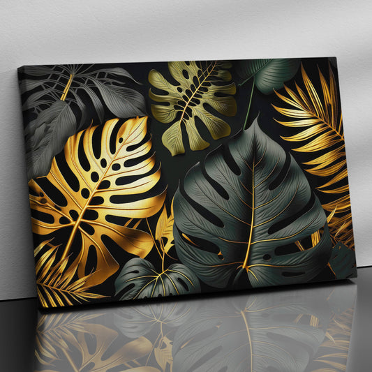 Nature Inspired Leaf Art Painting for Wall Decor - Modern Art Canvas Paintings for Living Room Bedroom Decor-Kotart