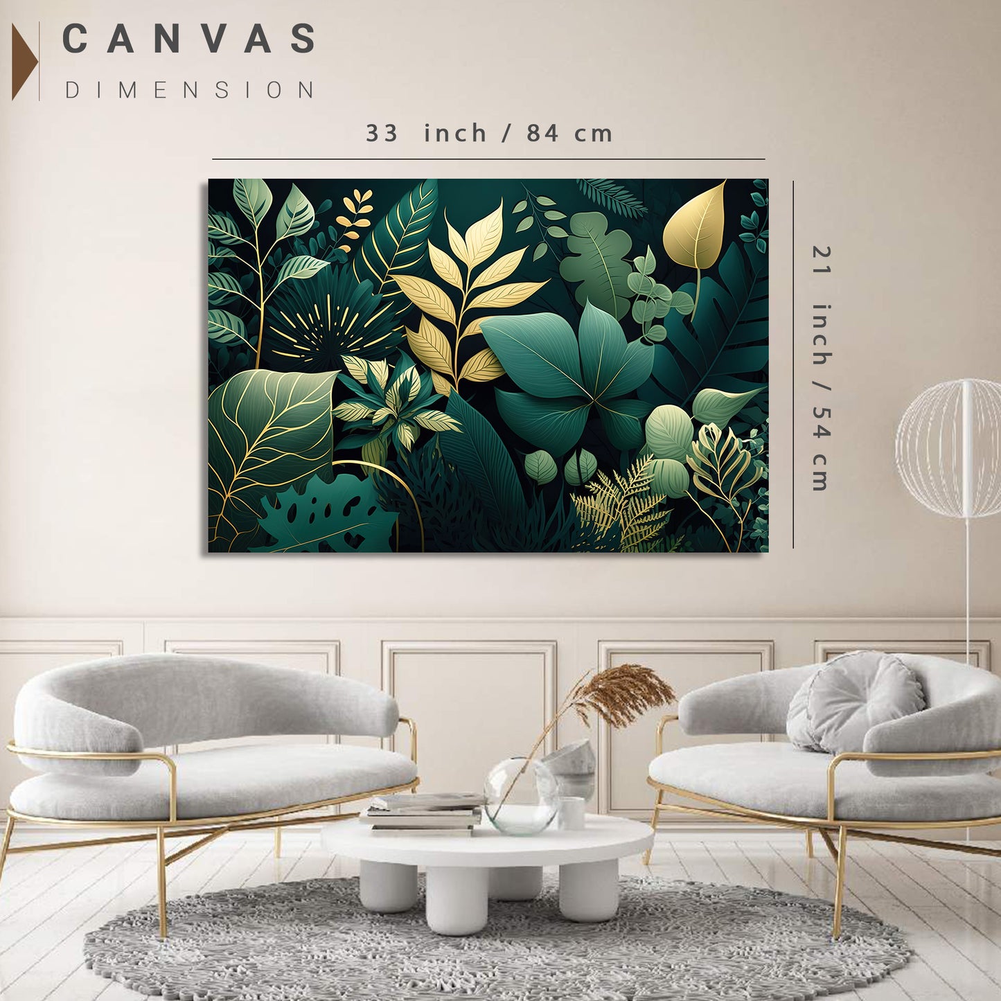 Nature Inspired Green Leaf Art Painting for Home and Wall Decor - Modern Art Canvas Paintings for Living Room Bedroom Decoration-Kotart