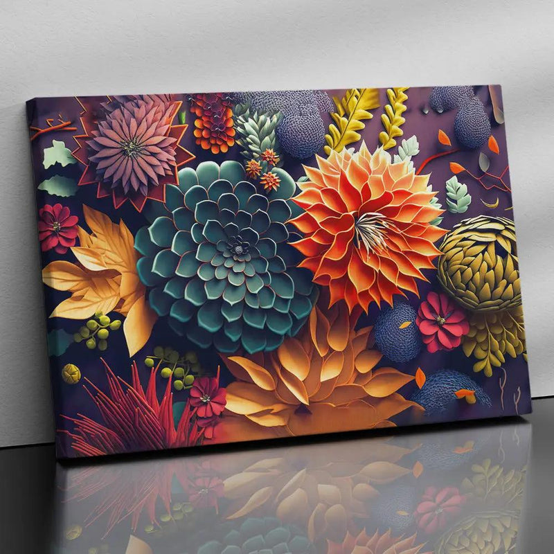 Nature Inspired Colorful Floral Art Painting for Wall Decor - Abstract Nature Art Canvas Paintings for Living Room Bedroom Decoration-Kotart