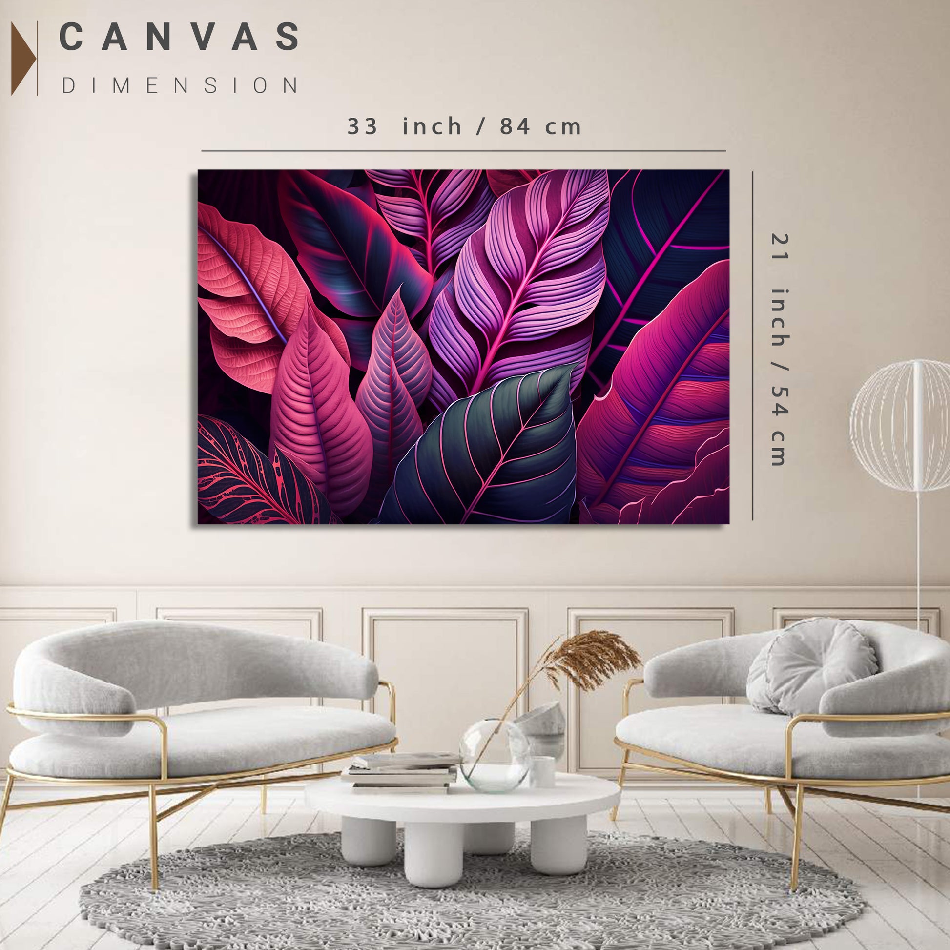 Nature Inspired Canvas Painting for Wall Decor - Abstract Nature Art Pink Canvas Paintings for Living Room Bedroom Decoration-Kotart