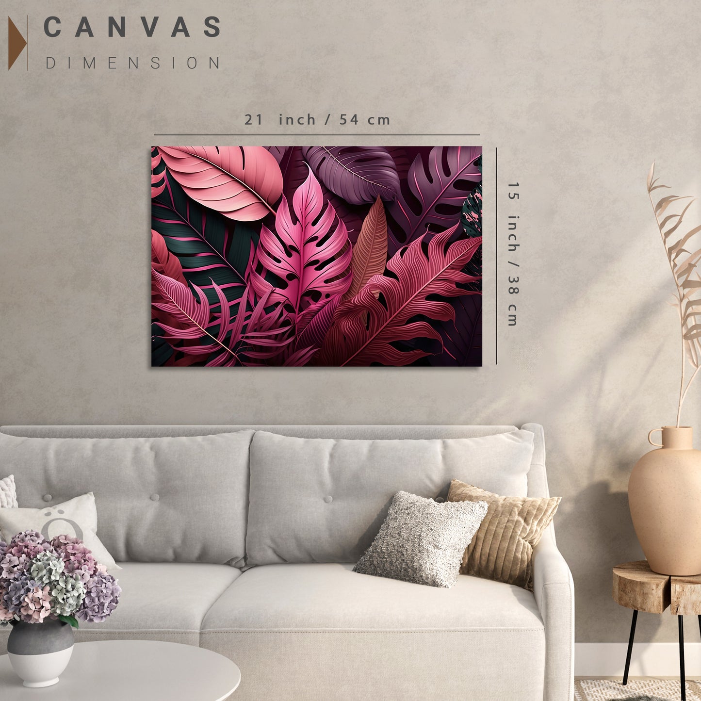 Nature Inspired Leaf Art Canvas Painting for Wall Decor - Abstract Nature Art Canvas Paintings for Living Room Bedroom Decoration-Kotart