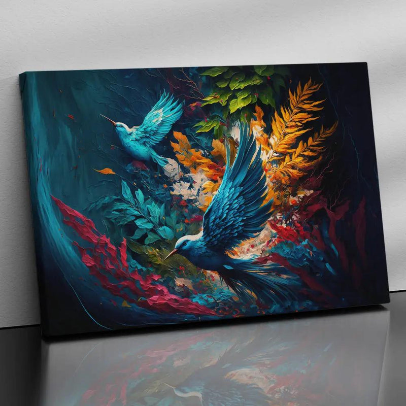 Nature Inspired Bird Art Vibrant Canvas Painting for Home and Office Wall Decor - Abstract Art Canvas Paintings for Living Room Bedroom Decoration-Kotart
